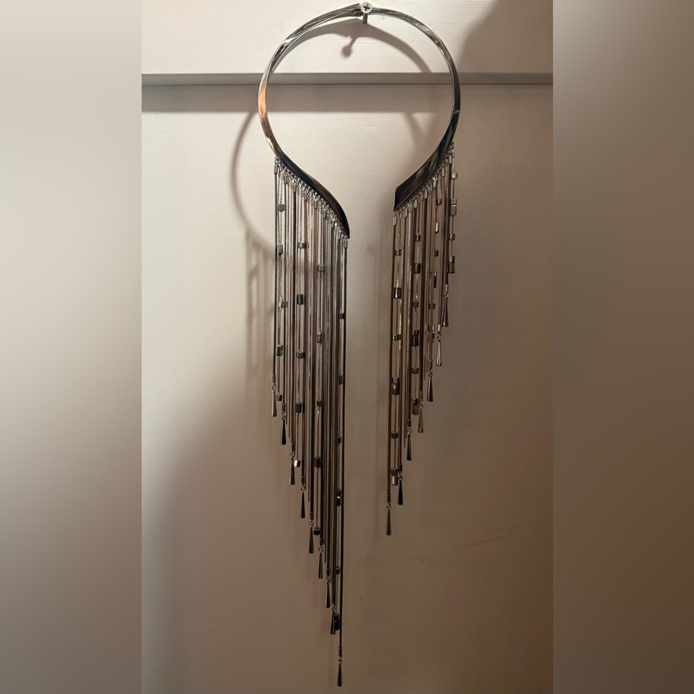 Silver Fringe Necklace
